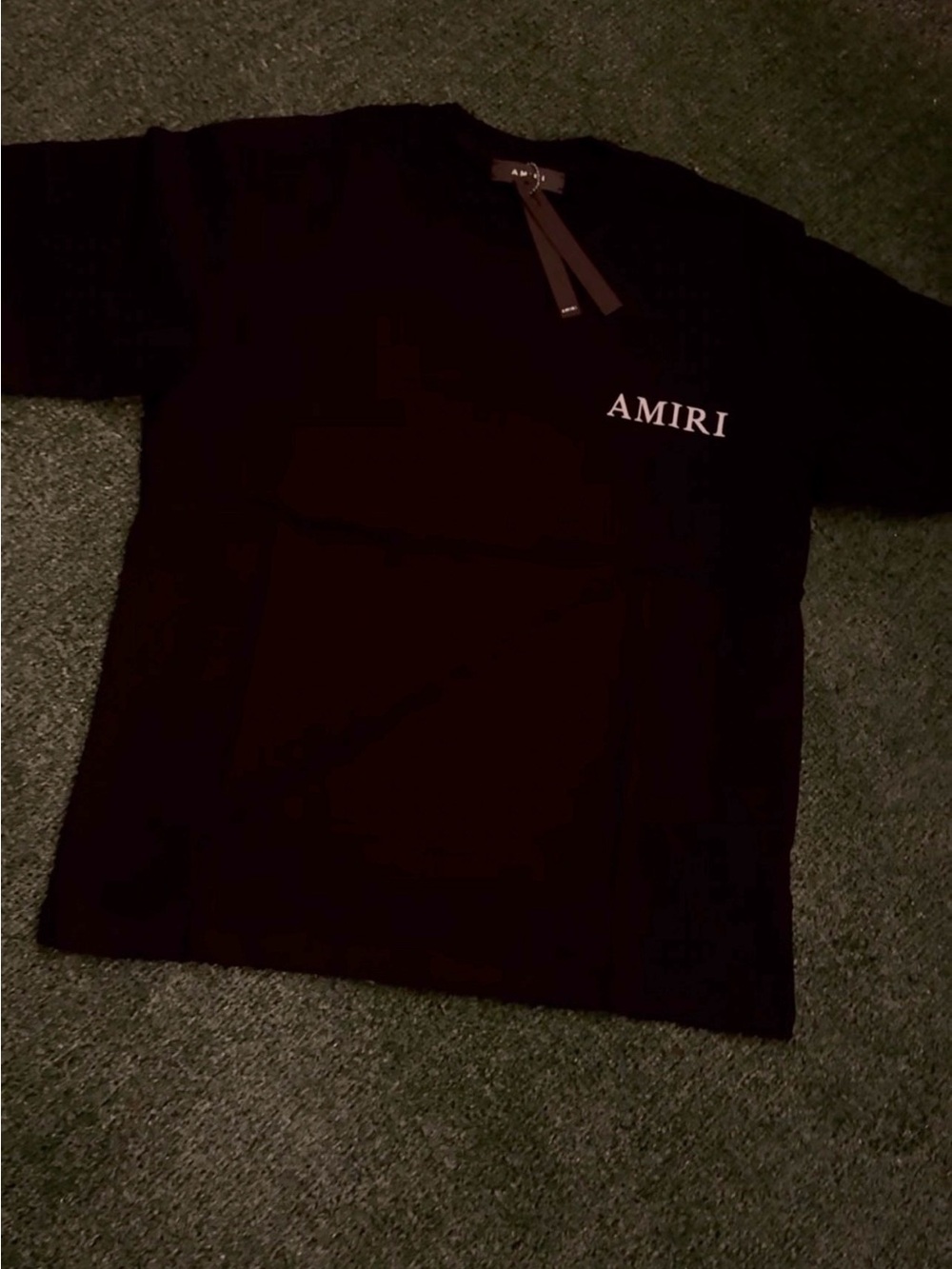 AMIRI Black T‑Shirt with White Chest Logo